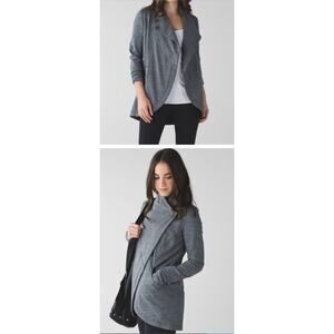 Lululemon Women's Jacket Sweater Crossover Single Button Closure Grey Size 6